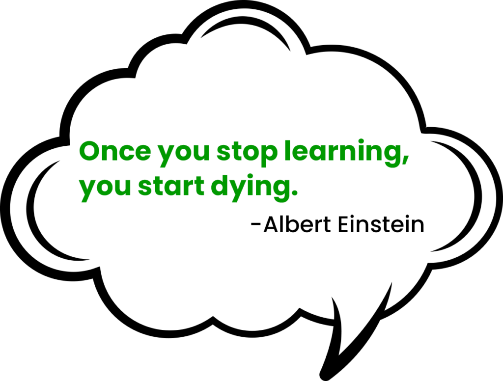 once you stop learning
